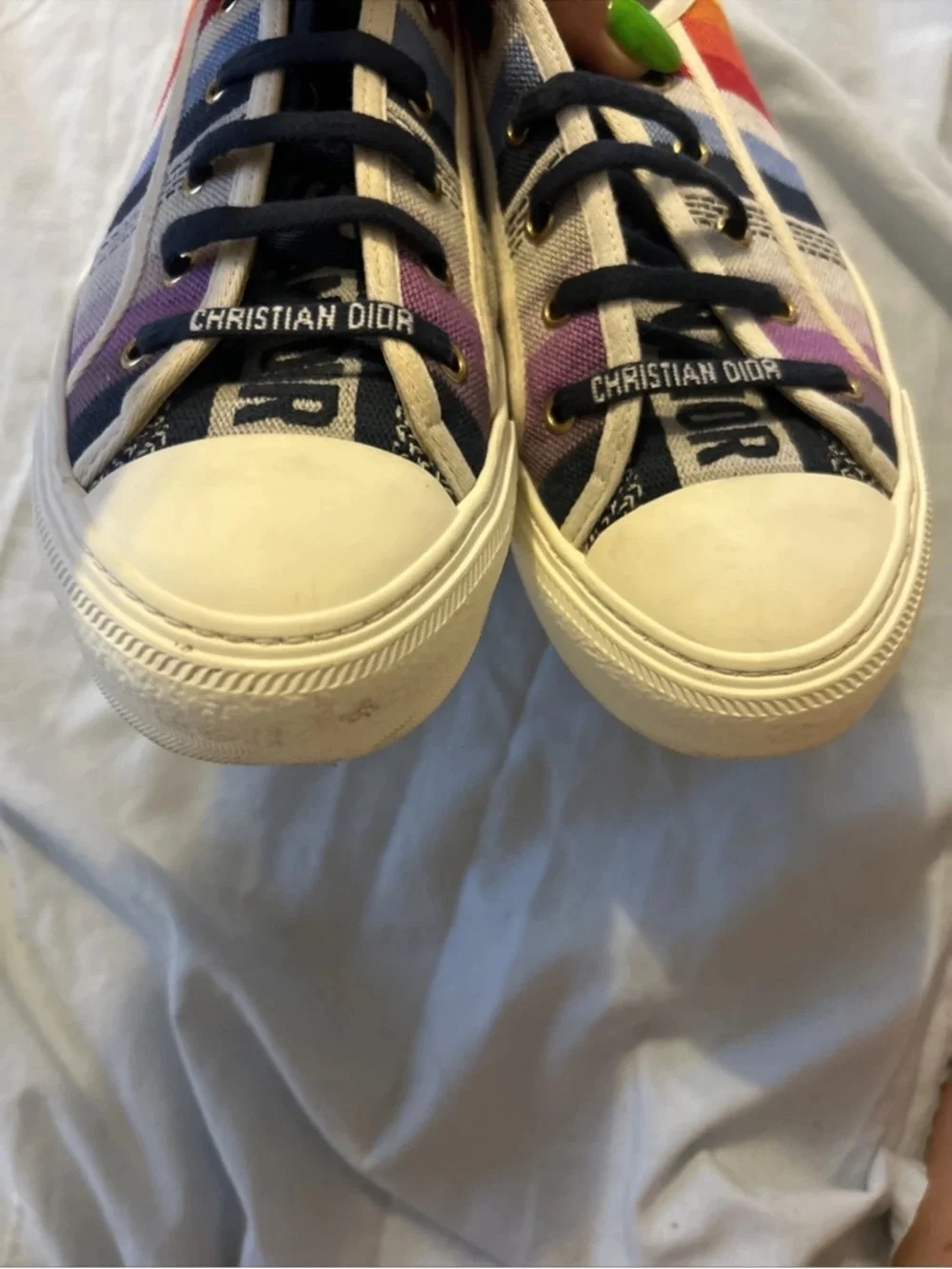 Christian Dior Canvas Rainbow Walk'N'Dior Sneakers 40 Multicolor Gucci Ladies - Picture 5 of 11